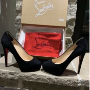 Christian Louboutin Black Miss Clitchy 140 Suede